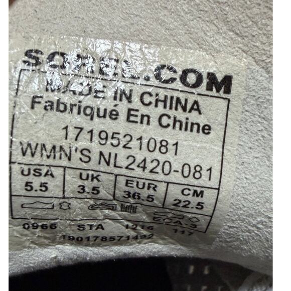 Women's Sorel Boots Premium Wedge Booties Grey Perforated Leather Sz 5.5 - Picture 3 of 8